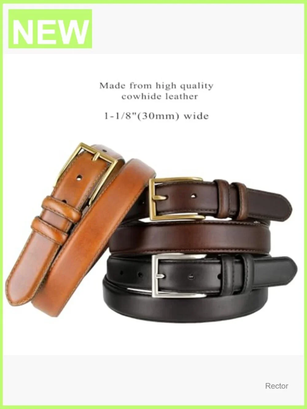 Men's Genuine Leather Dress Belt 1-1/8